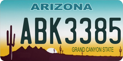 AZ license plate ABK3385
