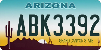 AZ license plate ABK3392
