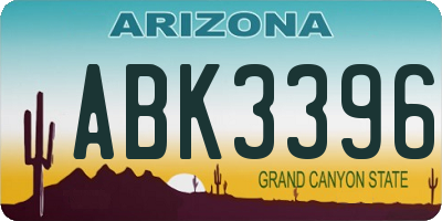 AZ license plate ABK3396