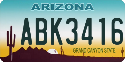 AZ license plate ABK3416