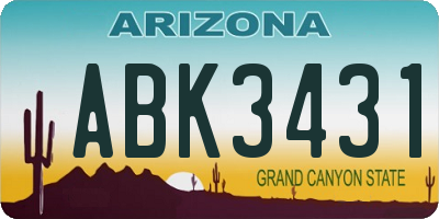 AZ license plate ABK3431