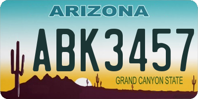 AZ license plate ABK3457
