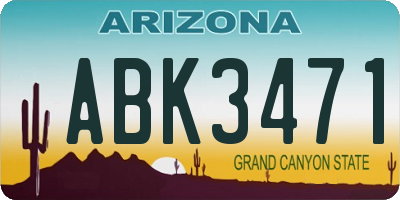 AZ license plate ABK3471