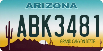 AZ license plate ABK3481