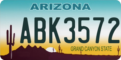 AZ license plate ABK3572