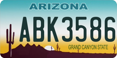 AZ license plate ABK3586