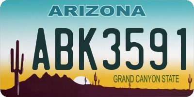 AZ license plate ABK3591
