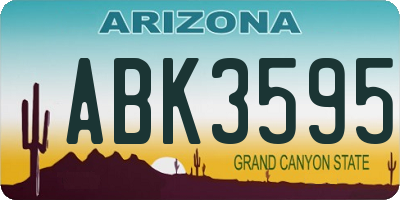 AZ license plate ABK3595