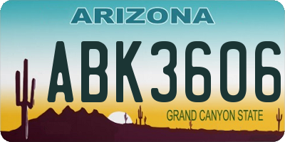 AZ license plate ABK3606