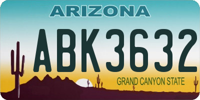 AZ license plate ABK3632