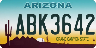 AZ license plate ABK3642