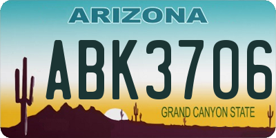 AZ license plate ABK3706