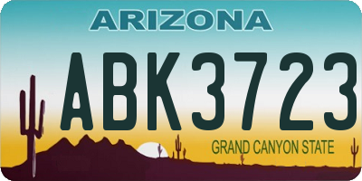 AZ license plate ABK3723