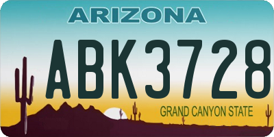 AZ license plate ABK3728