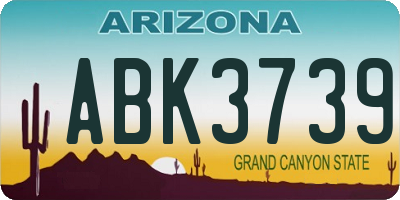 AZ license plate ABK3739