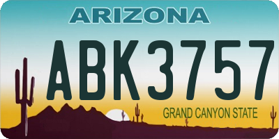 AZ license plate ABK3757