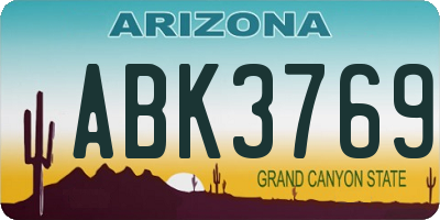 AZ license plate ABK3769