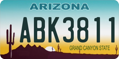 AZ license plate ABK3811