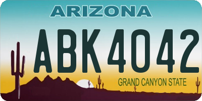 AZ license plate ABK4042