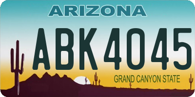 AZ license plate ABK4045
