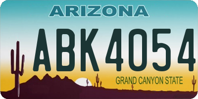 AZ license plate ABK4054