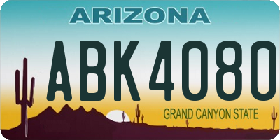 AZ license plate ABK4080