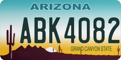 AZ license plate ABK4082