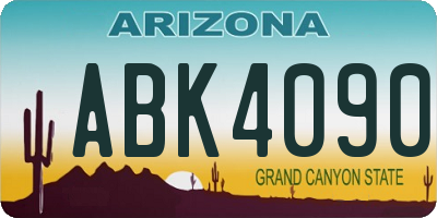 AZ license plate ABK4090
