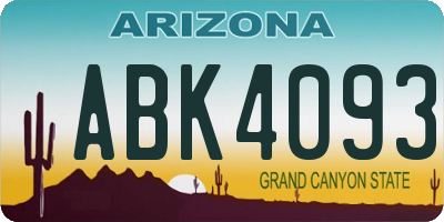 AZ license plate ABK4093