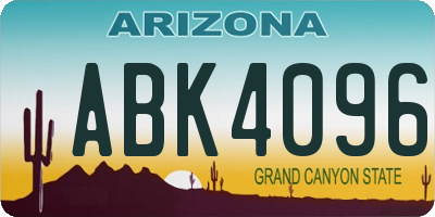 AZ license plate ABK4096