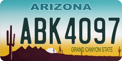 AZ license plate ABK4097