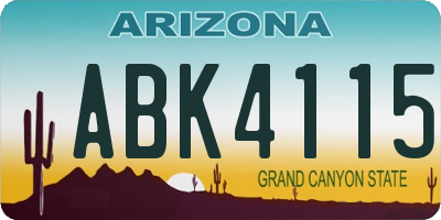 AZ license plate ABK4115