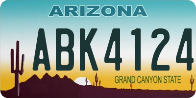 AZ license plate ABK4124