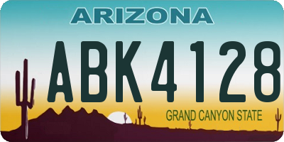 AZ license plate ABK4128