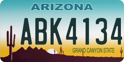AZ license plate ABK4134