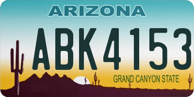 AZ license plate ABK4153