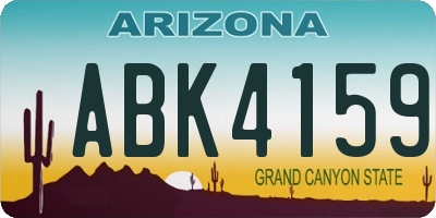 AZ license plate ABK4159