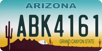 AZ license plate ABK4161