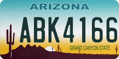 AZ license plate ABK4166