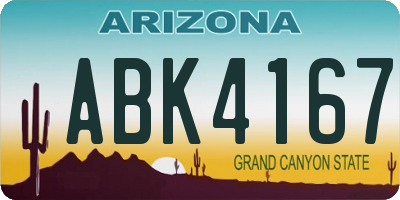 AZ license plate ABK4167