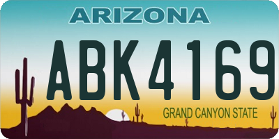 AZ license plate ABK4169
