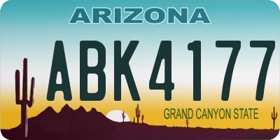 AZ license plate ABK4177