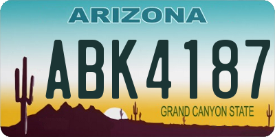AZ license plate ABK4187