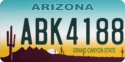 AZ license plate ABK4188