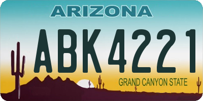 AZ license plate ABK4221