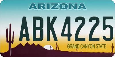AZ license plate ABK4225