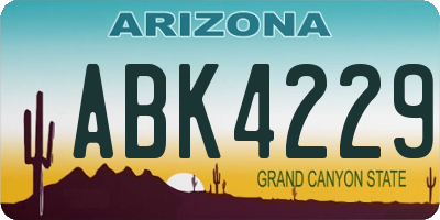 AZ license plate ABK4229