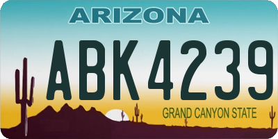 AZ license plate ABK4239