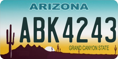 AZ license plate ABK4243