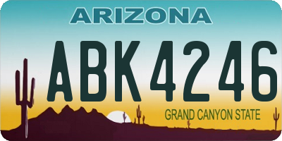 AZ license plate ABK4246